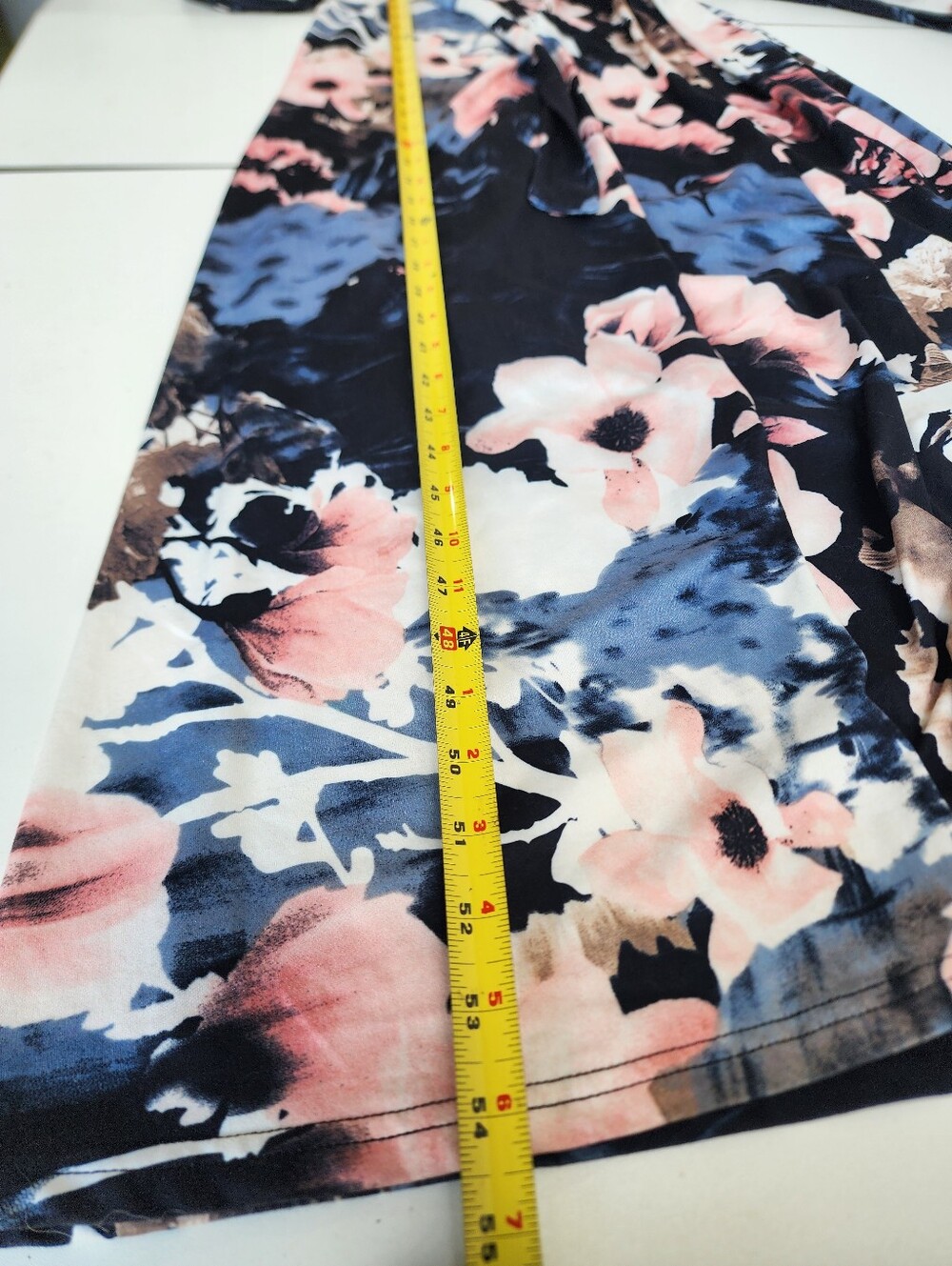 Zattcas Women's 3/4 Sleeve Floral Faux Wrap Maxi Dress w/ Belt Soft White Pink M - Picture 12 of 14